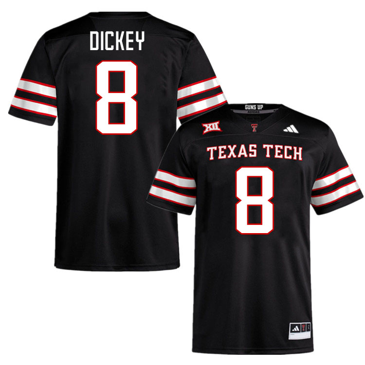 #8 Cameron Dickey Texas Tech Red Raiders Jerseys College Football Uniforms Stitched-Black #8 Cameron Dickey Texas Tech Red Raiders Jerseys College Football Uniforms Stitched-Black